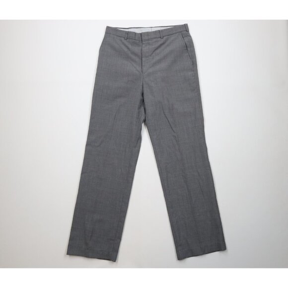 Vintage 70s Streetwear Mens 32x32 Wool Blend Knit Chambray Wide Leg Pants USA - Picture 1 of 11